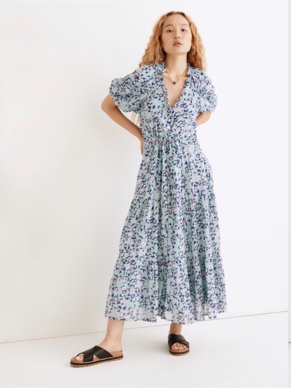 Banjanan Poppy Puff Sleeve Midi Dress— Sold Out on Madewell